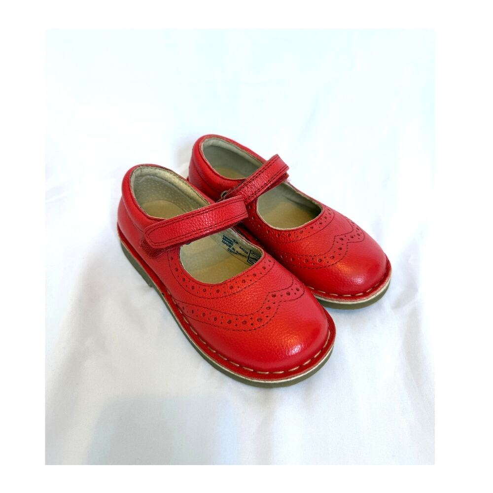 Like New Girls Red Leather Mini Boden Mary Jane Shoes, 28, US 10.5